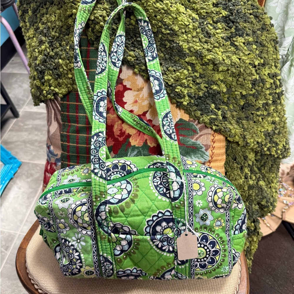 Vera Bradley Green Quilted Floral Medallion Tote